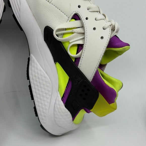 Nike Air Huarache Womens 11 Running Shoes White Neon Magenta Green 2021 Sneakers - Picture 12 of 16